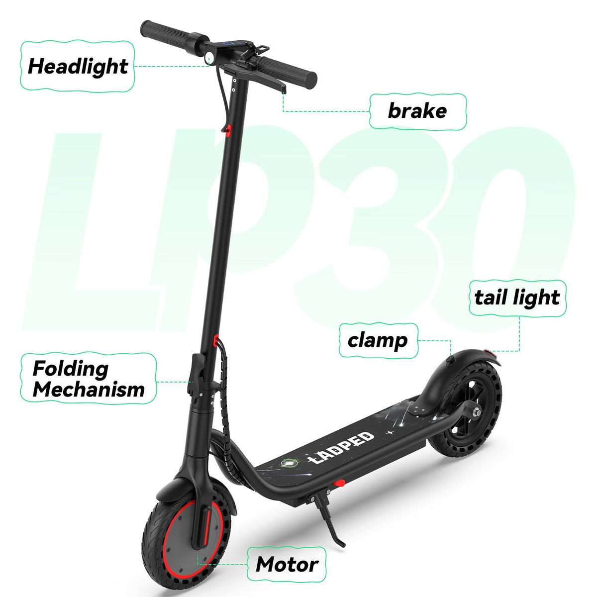 Adult Electric Scooter Foldable Commuter E-Scooter 25KM/H Long Range