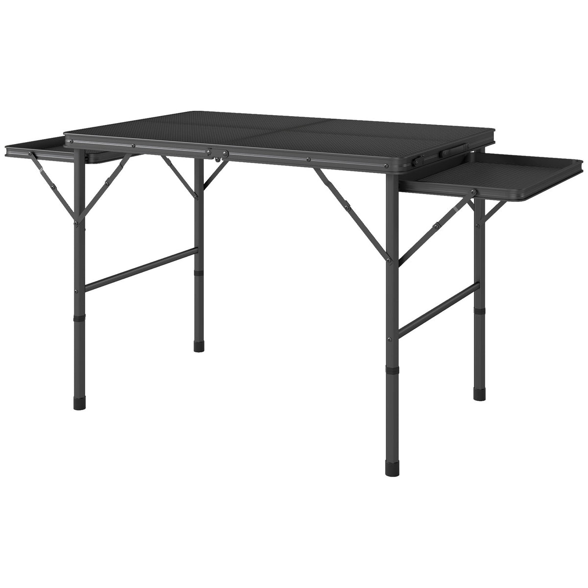 Portable Camping Table with Folding Wings - 4.5 ft Adjustable Height Outdoor Dining
