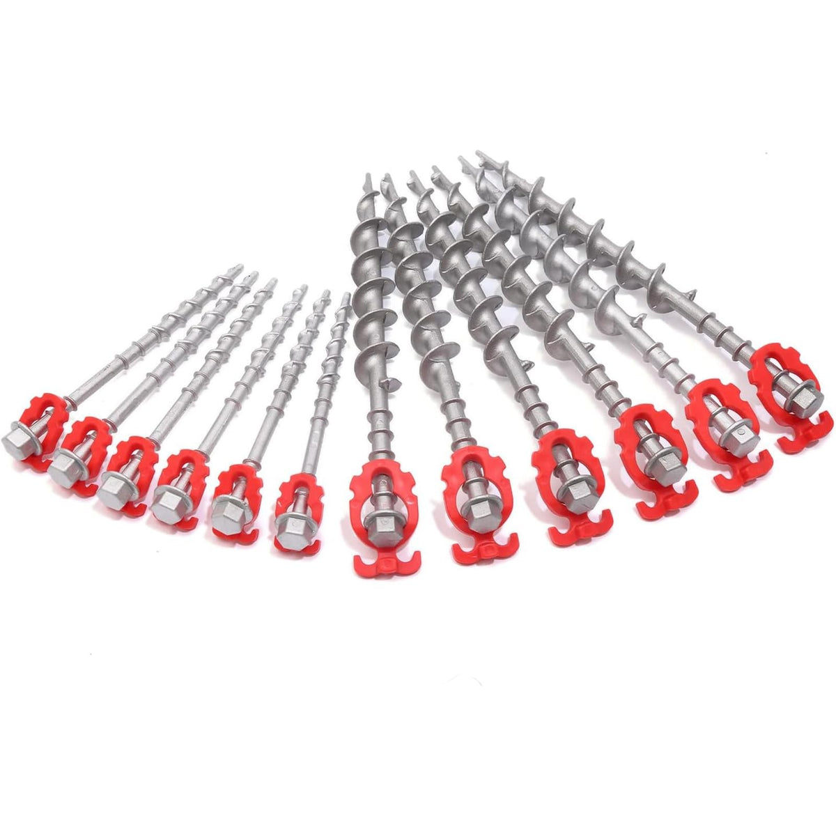 Heavy Duty Aluminum Ground Anchors Set for Tent, Garden & Fence - 12 Pack