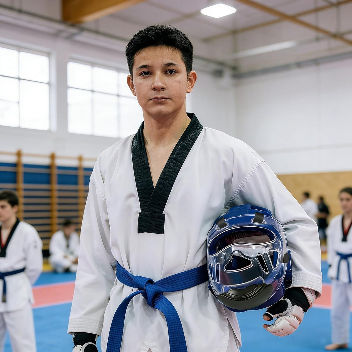 Kids Taekwondo Sparring Face Mask - Clear Protective Gear for Martial Arts