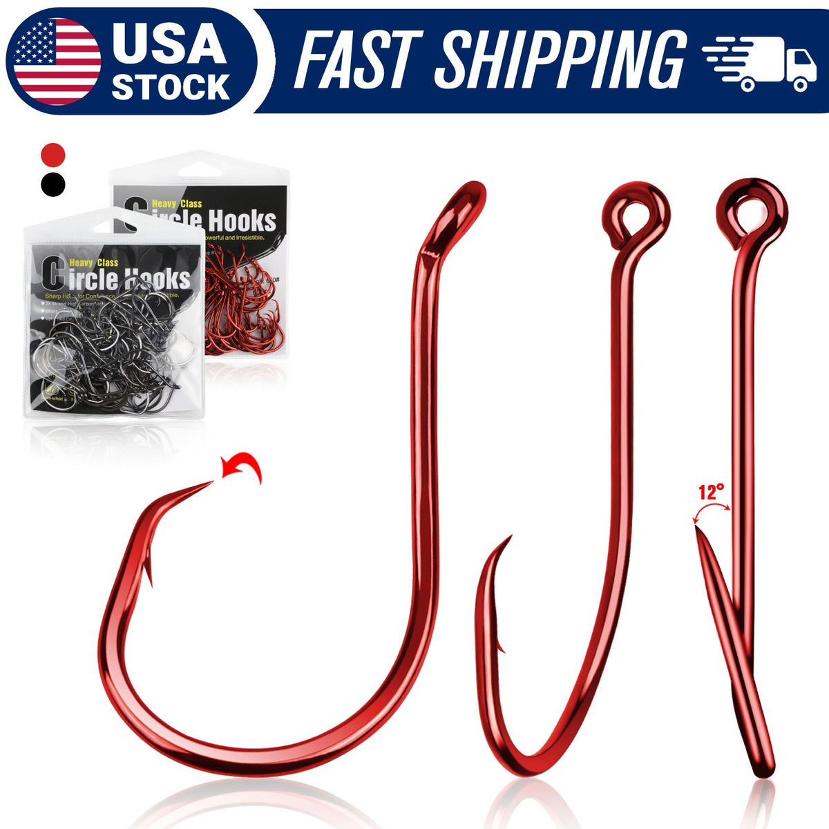 Saltwater & Freshwater Circle Fishing Hooks - 50-100PCS Octopus Hook Set