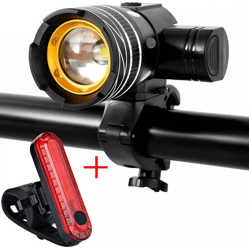 USB Rechargeable Bicycle Front and Rear LED Lights Set - Waterproof Cycling Lights