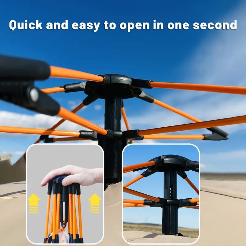 2-3 Person Waterproof Pop Up Camping Tent Quick Setup Windproof Shelter