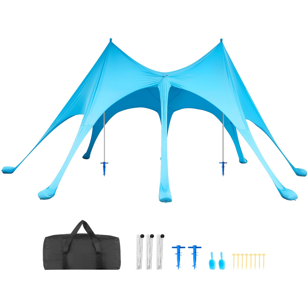 20 x 13 ft Portable Beach Tent Sun Shelter with UPF50+ Shade Canopy & Sandbags