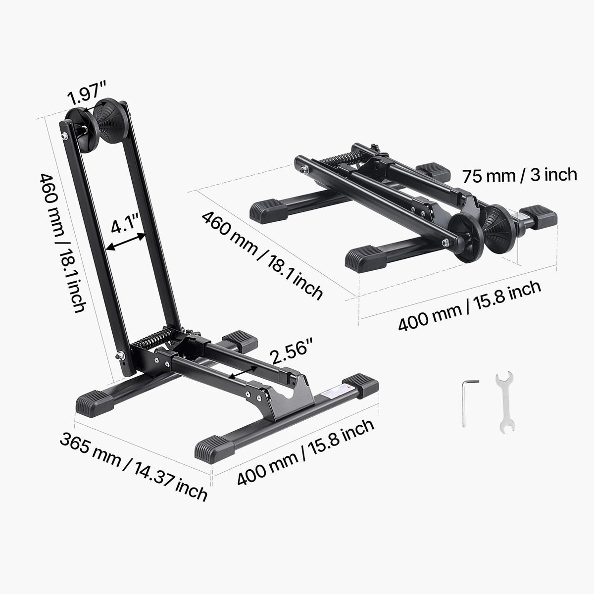 Collapsible Bicycle Stand for 20-29 Inch Mountain and Road Bikes - Portable Bike Rack