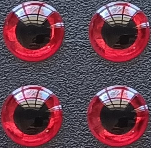 Holographic Red Fish Eyes 8mm for Fly Tying, Lures & Crafts - 100 Pack