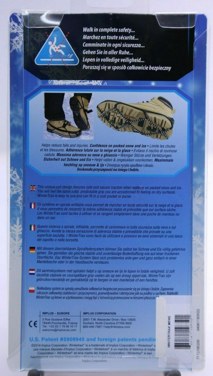 WinterTrax Shoe Traction Grips for Snow and Ice - Fits Women's 6 to Men's 12
