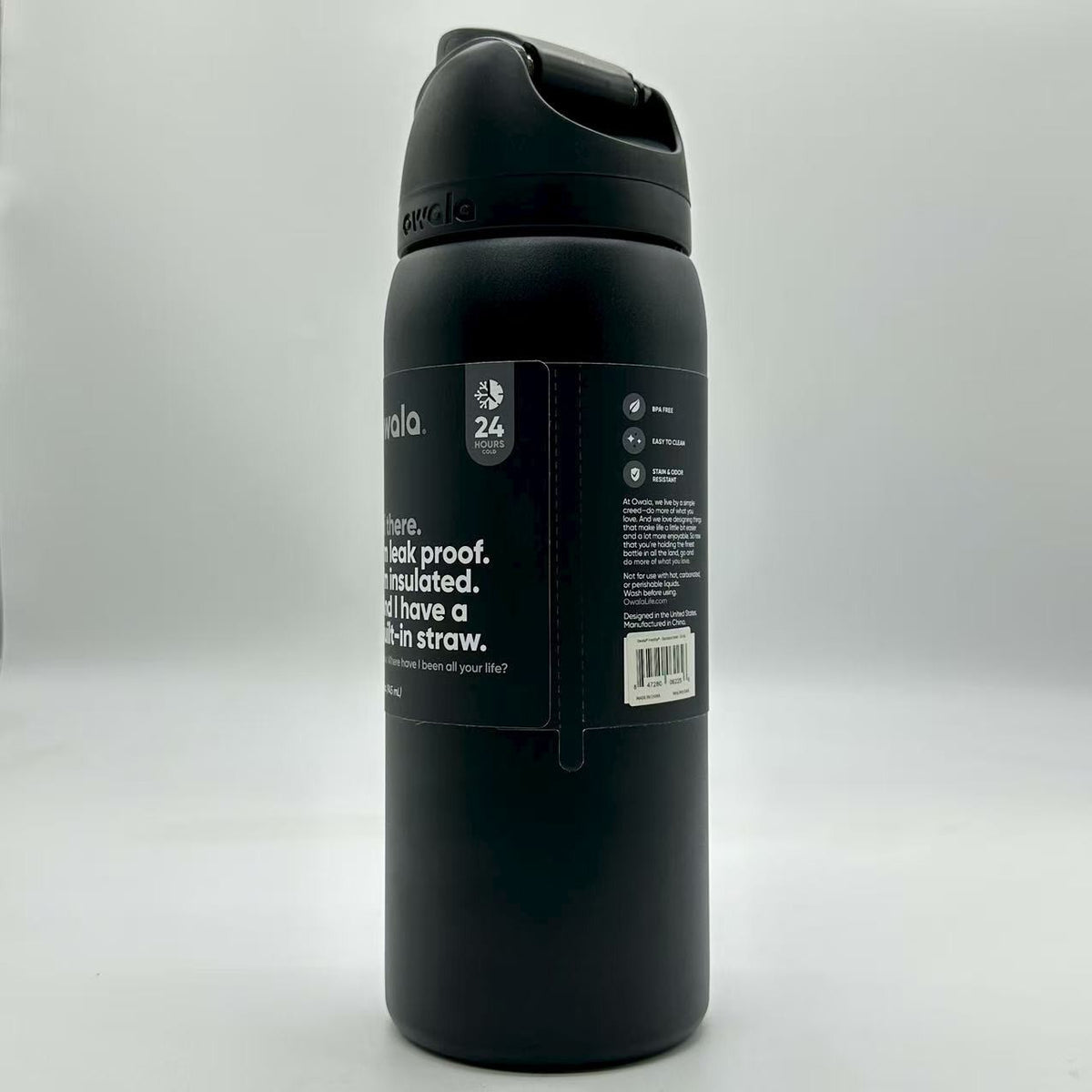40oz Stainless Steel Insulated Water Bottle with Leak-Proof Lid and Built-in Straw