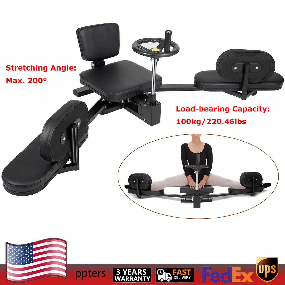 Leg Stretcher Machine for Flexibility and Muscle Relief - Max 180° Stretch