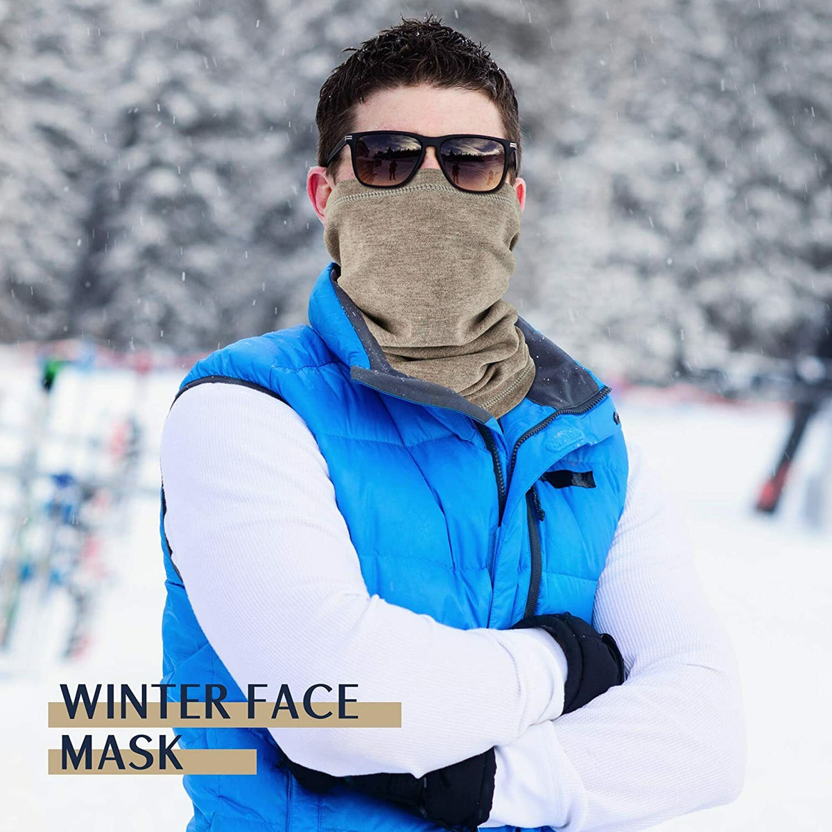 Winter Fleece Neck Gaiter Face Mask Scarf for Cold Weather Skiing Cycling