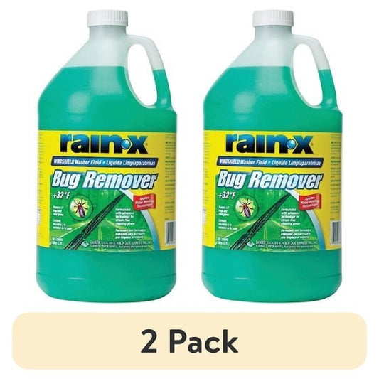 Rain-X Bug Remover Windshield Washer Fluid 2 Pack - Streak-Free, 1 Gallon