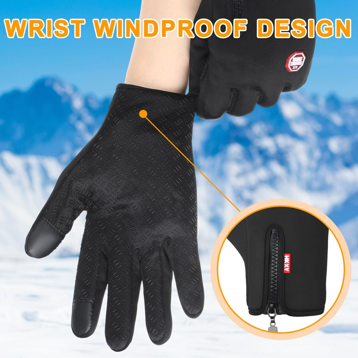 USB Heated Gloves Touchscreen Unisex Winter Gloves - Washable, 3 Temperature Settings