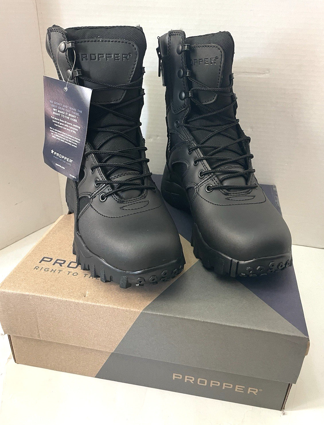Propper Series 100 Waterproof Tactical Boots Men Size 7 Side Zip Composite Toe