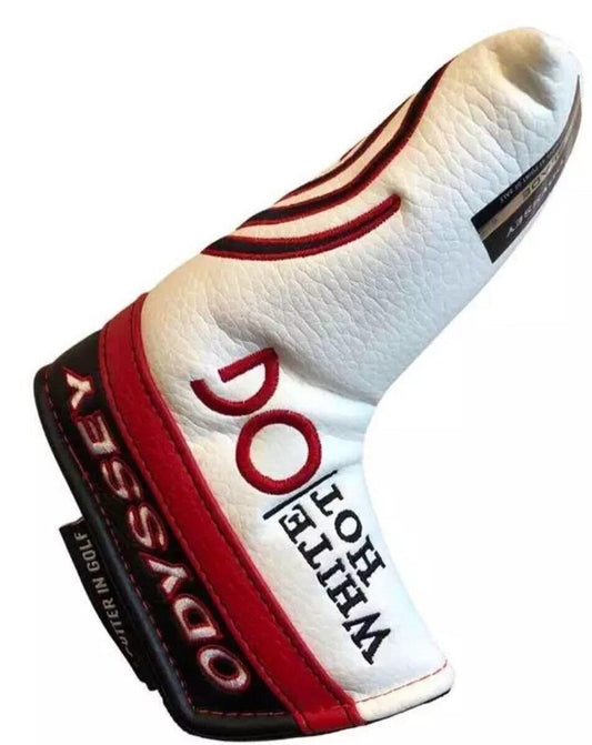 Odyssey White Hot OG Blade Putter Head Cover - Magnetic Closure, White/Black/Red