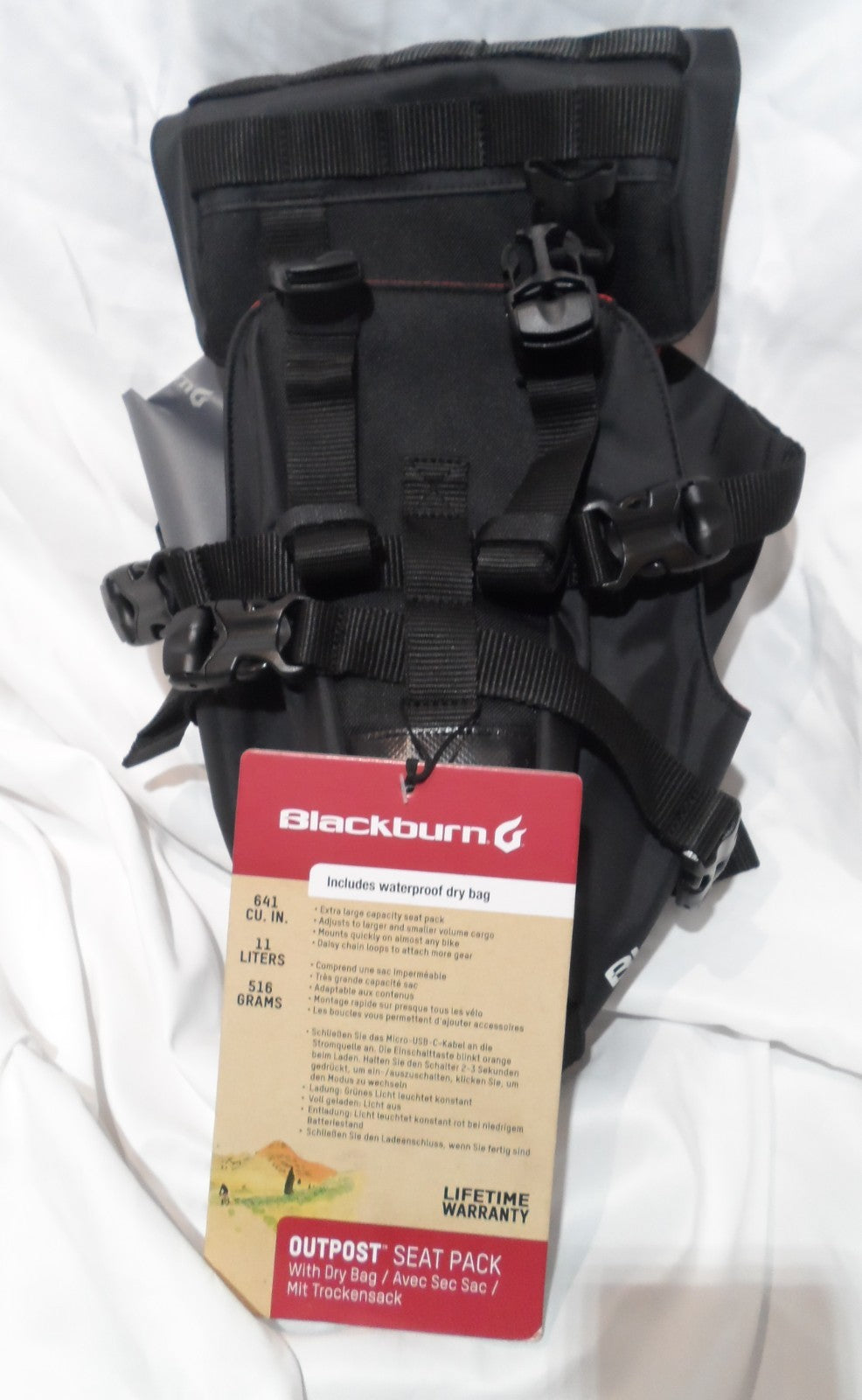 11L Cycling Seat Pack with Dry Bag - Waterproof Saddlebag for Bike
