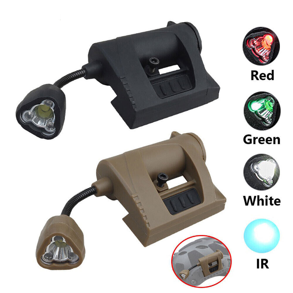 Tactical Helmet Flashlight with IR Signal Light & Rail Mount - Multi-Color