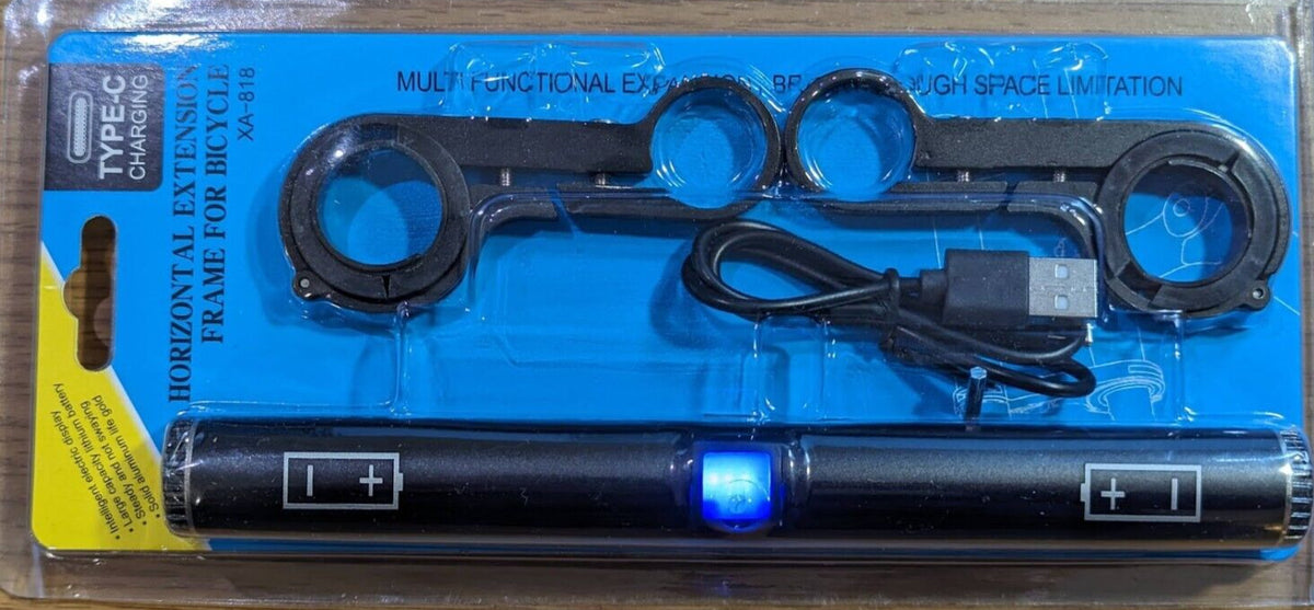 USB Bicycle Handlebar Extender with Batteries - Phone Charger & Cycling Accessory