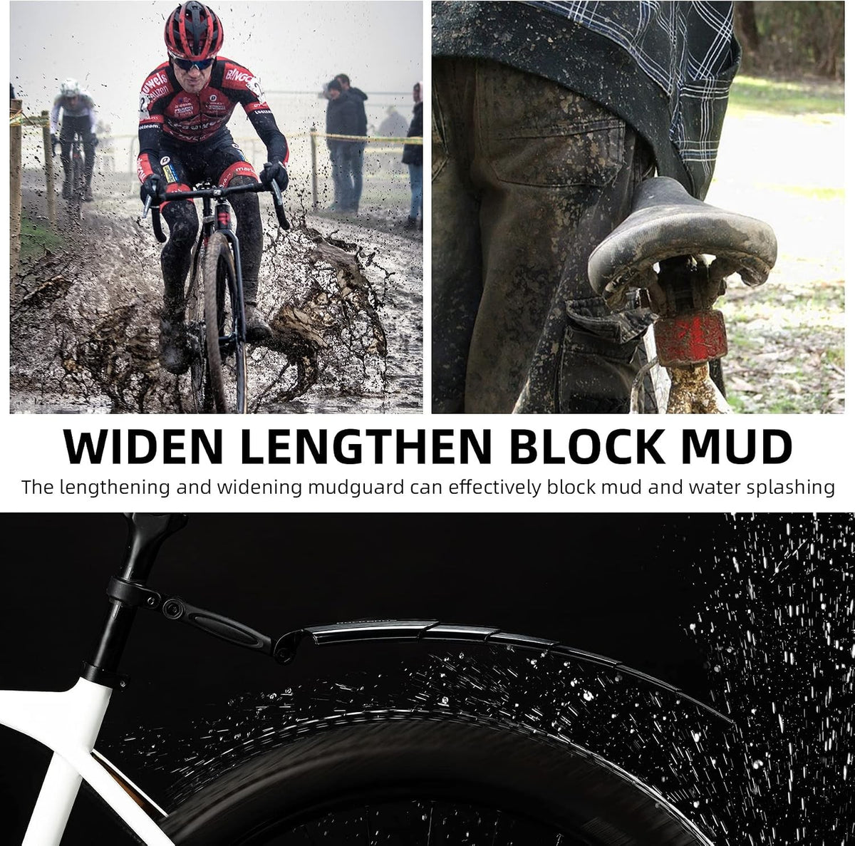 Retractable Bike Fender Set - Front and Rear Mudguards for Cycling
