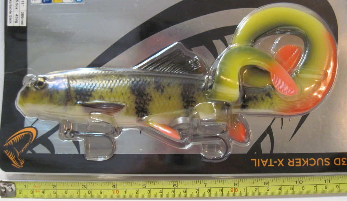 Artificial Swimbait for Fishing - 11-Inch Pike & Muskie Lure - Fire Perch Color