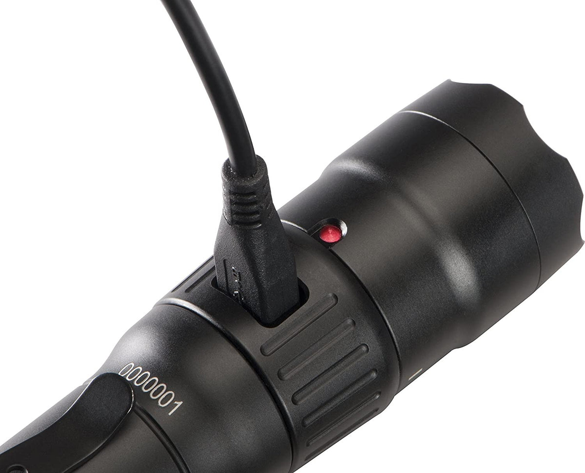 Rechargeable Tactical Flashlight 944 Lumens, Waterproof, Portable Black