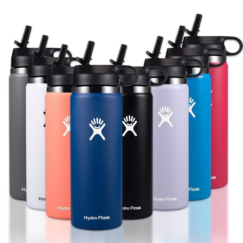 Insulated 32oz Wide Mouth Water Bottle with Straw Lid - Stainless Steel