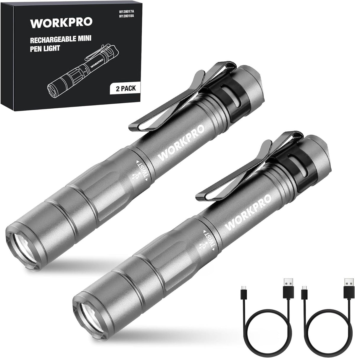 Rechargeable Mini LED Flashlight - Compact EDC Pen Light with 4 Modes, IPX4 Water Resistance