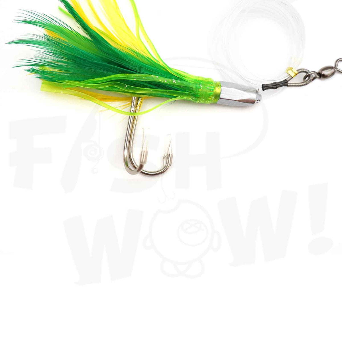 10PCS 4.5-Inch Saltwater Trolling Fish Rigged Bullet Head Feather Lures