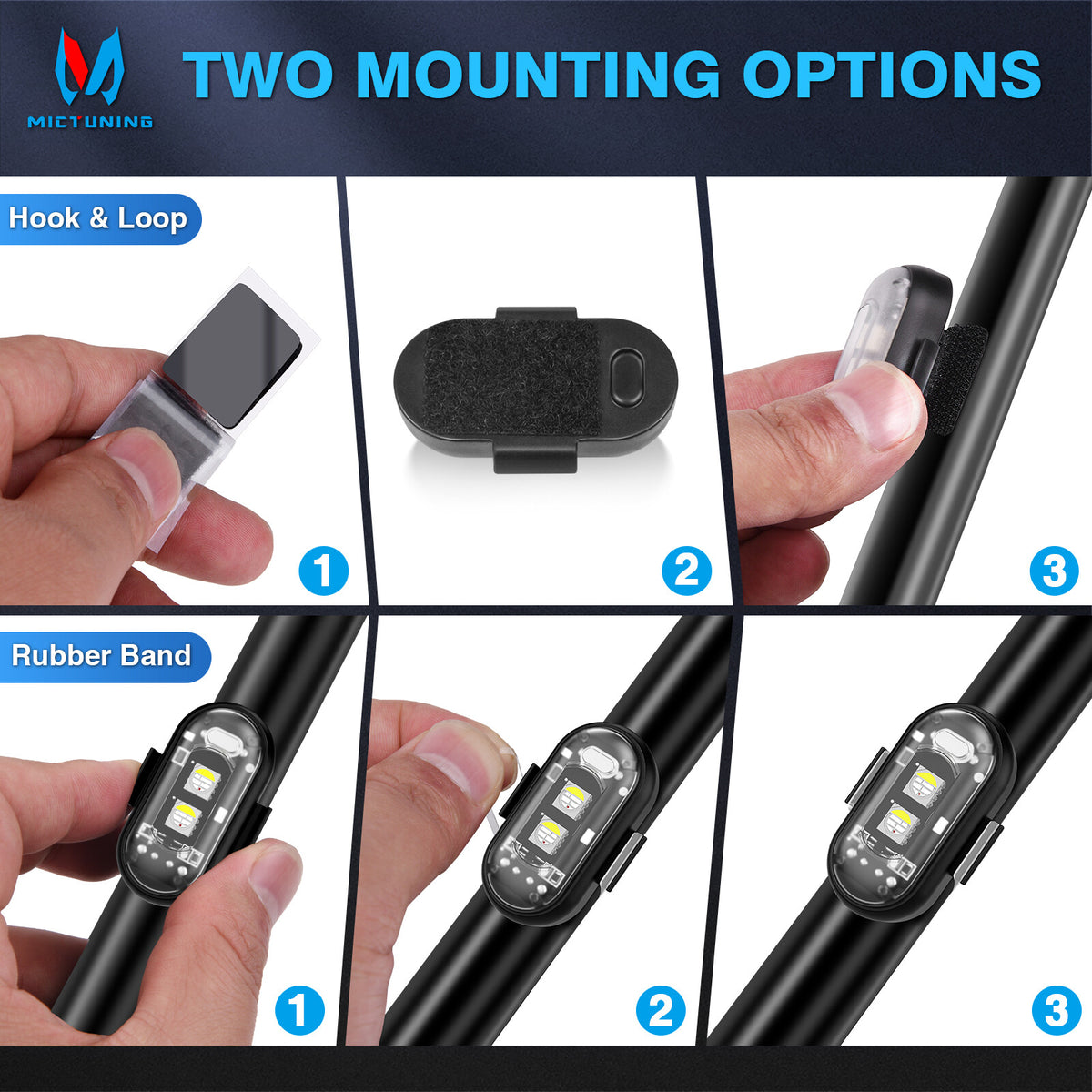 Wireless LED Strobe Lights 8 Colors USB Rechargeable Anti-Collision Lamps 20 pcs