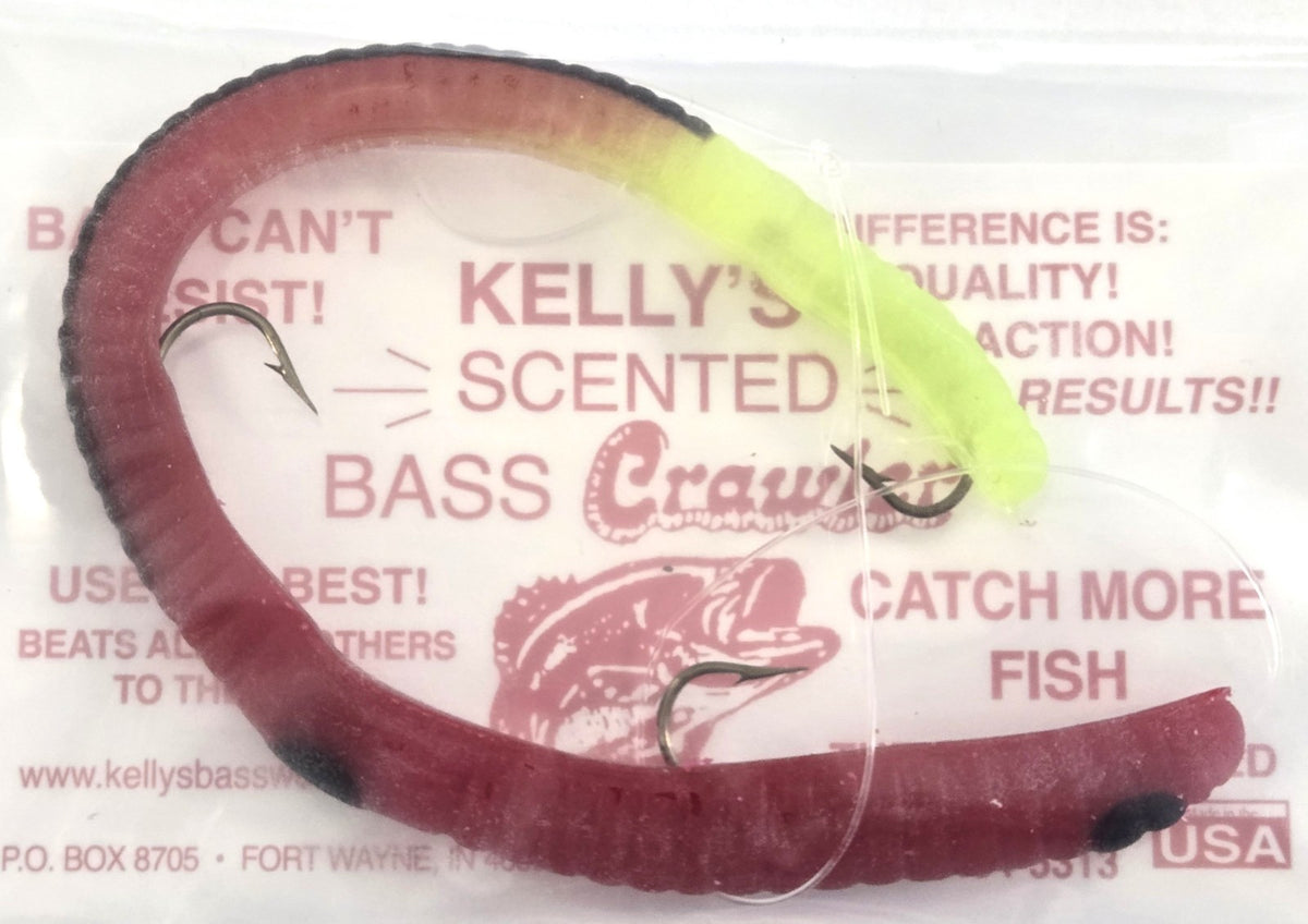 Pre-Rigged Bass Fishing Worms 12 Pack - Anise Scented Soft Plastic Lures