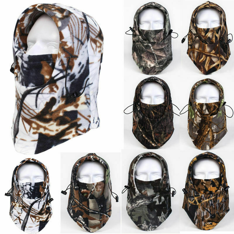 Unisex Winter Balaclava Face Mask with Camo Pattern - Windproof Fleece Hat Hood for Hunting & Skiing