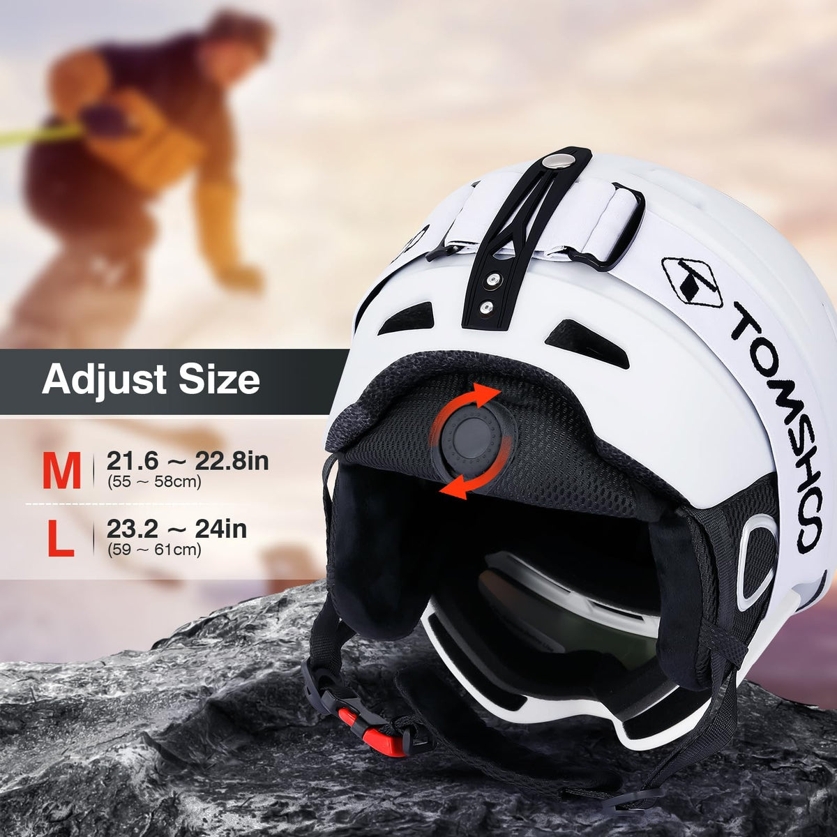 Snowboard Helmet with Goggles Set for Men Women Shockproof Windproof Winter Sports