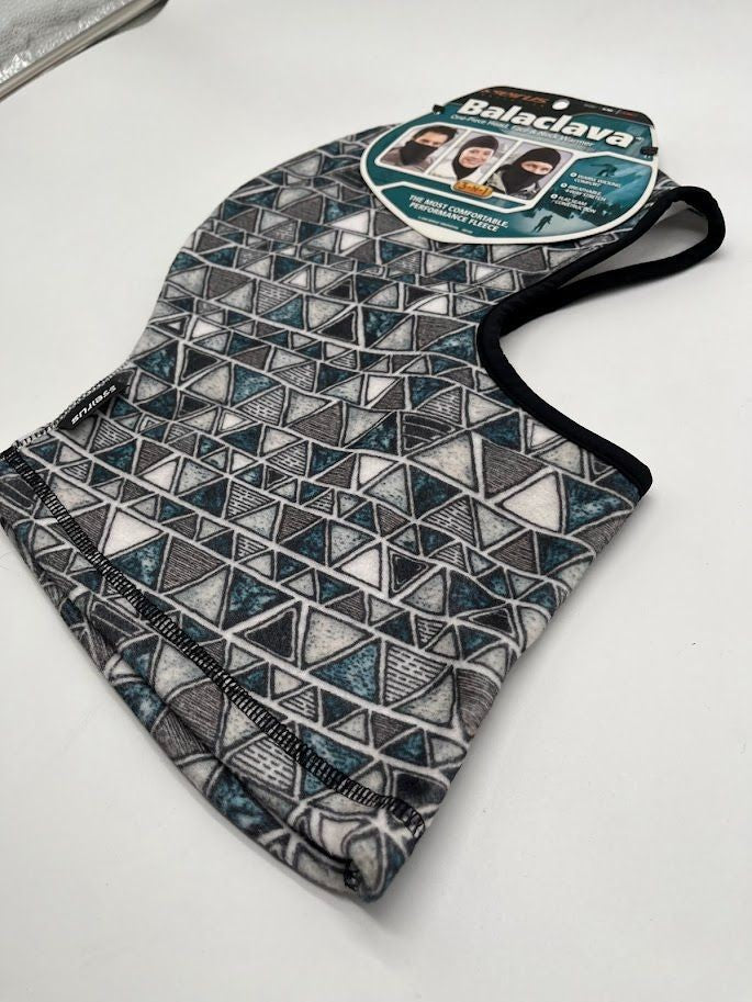 Unisex Fleece Balaclava with Geometric Print for Skiing & Winter Outdoor Activities