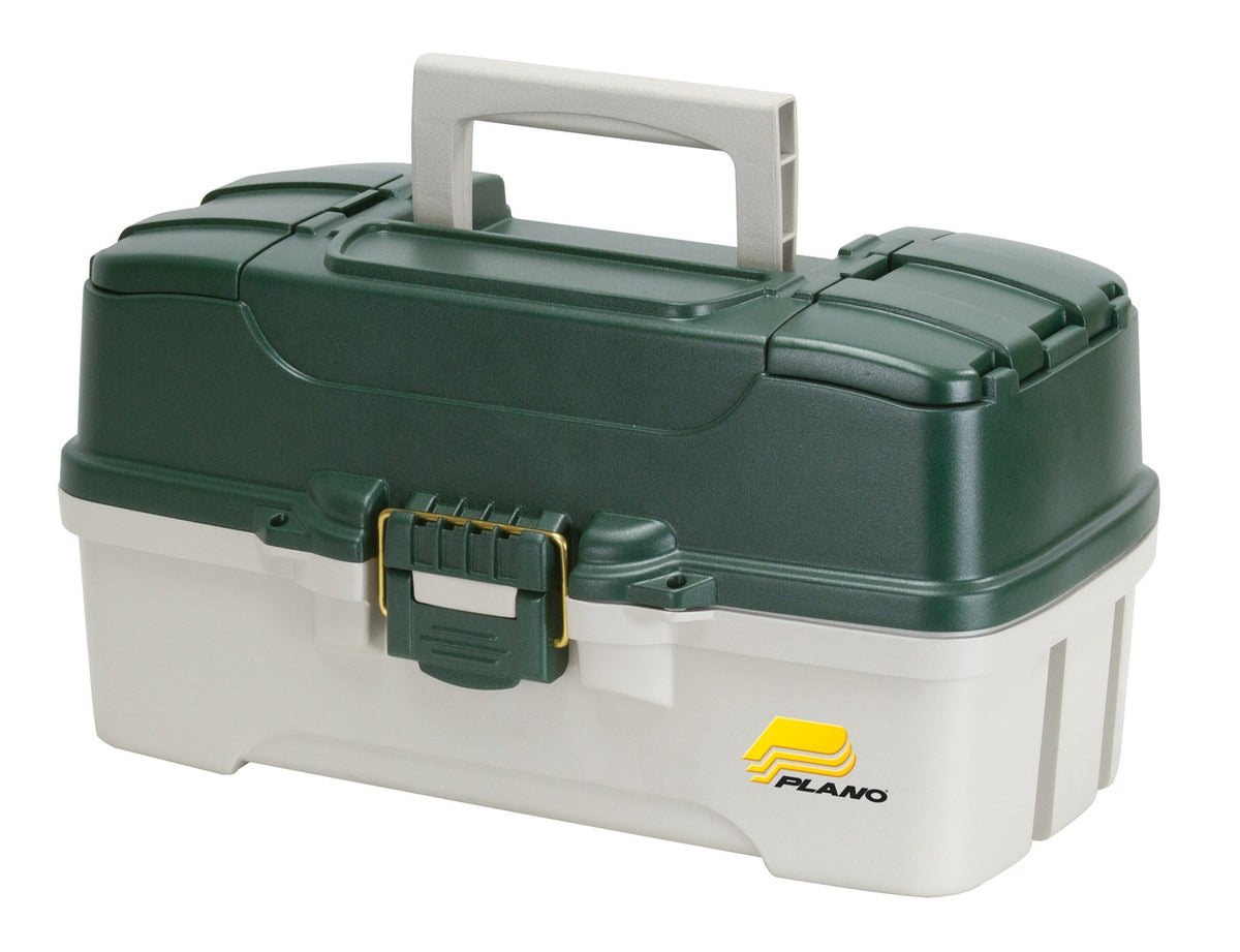 Plano 3-Tray Tackle Box with Dual Top Access, Dark Green Metallic