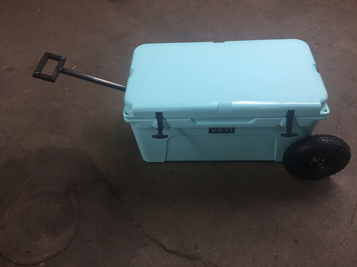 Wheel Tire Axle Kit for YETI 65 Cooler with Support Straps and Black Rims