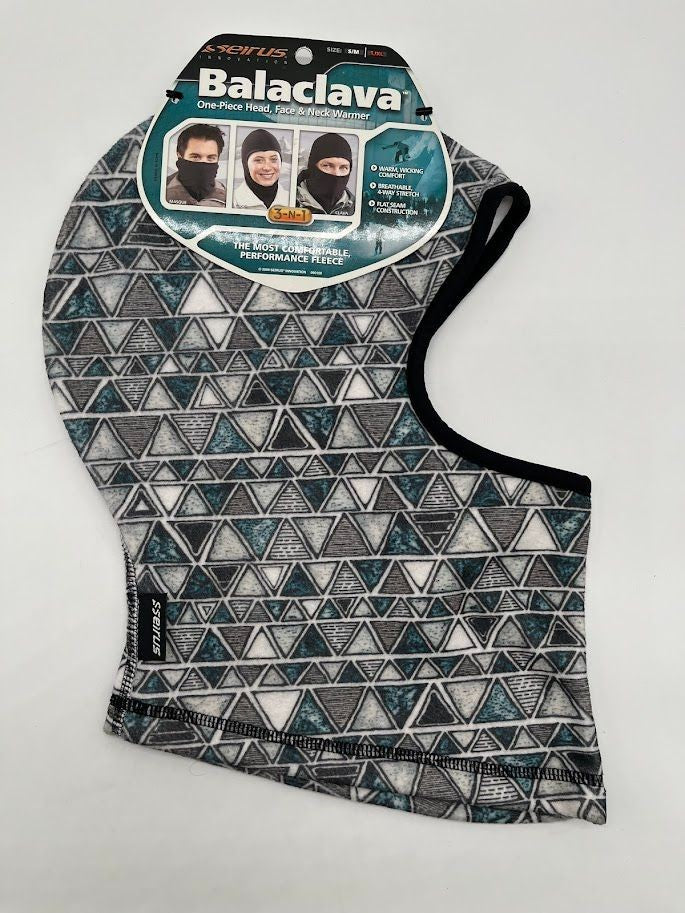 Unisex Fleece Balaclava with Geometric Print for Skiing & Winter Outdoor Activities