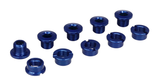 Aluminum Alloy BMX Bicycle Chainring Bolt Set - Cobalt Blue, 5 Pack