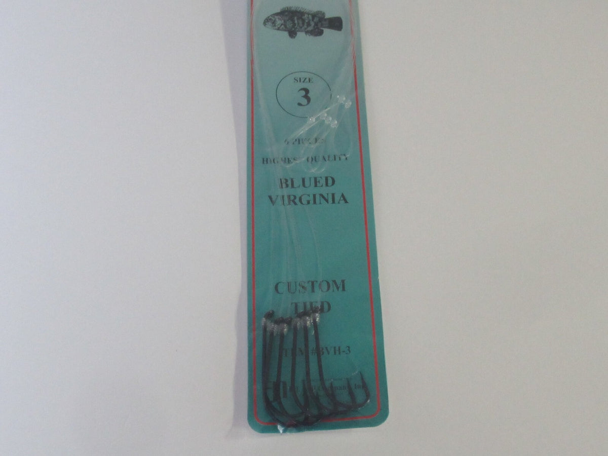 Bulk Fish Hooks - Snelled Virginia Blackfish Rigs with Leaders, Multiple Sizes