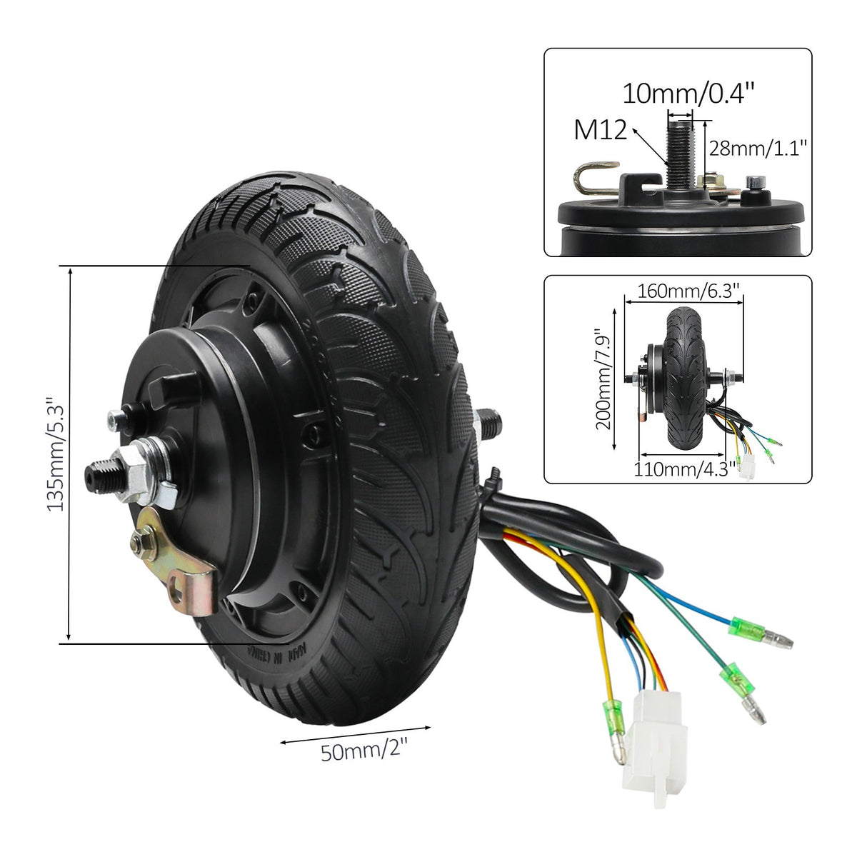8 Inch Electric Scooter Hub Motor 24V 350W Brushless Wheel for E-Scooters
