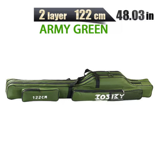 Foldable Fishing Rod Storage Bag Case 122/152/182cm with Multiple Compartments