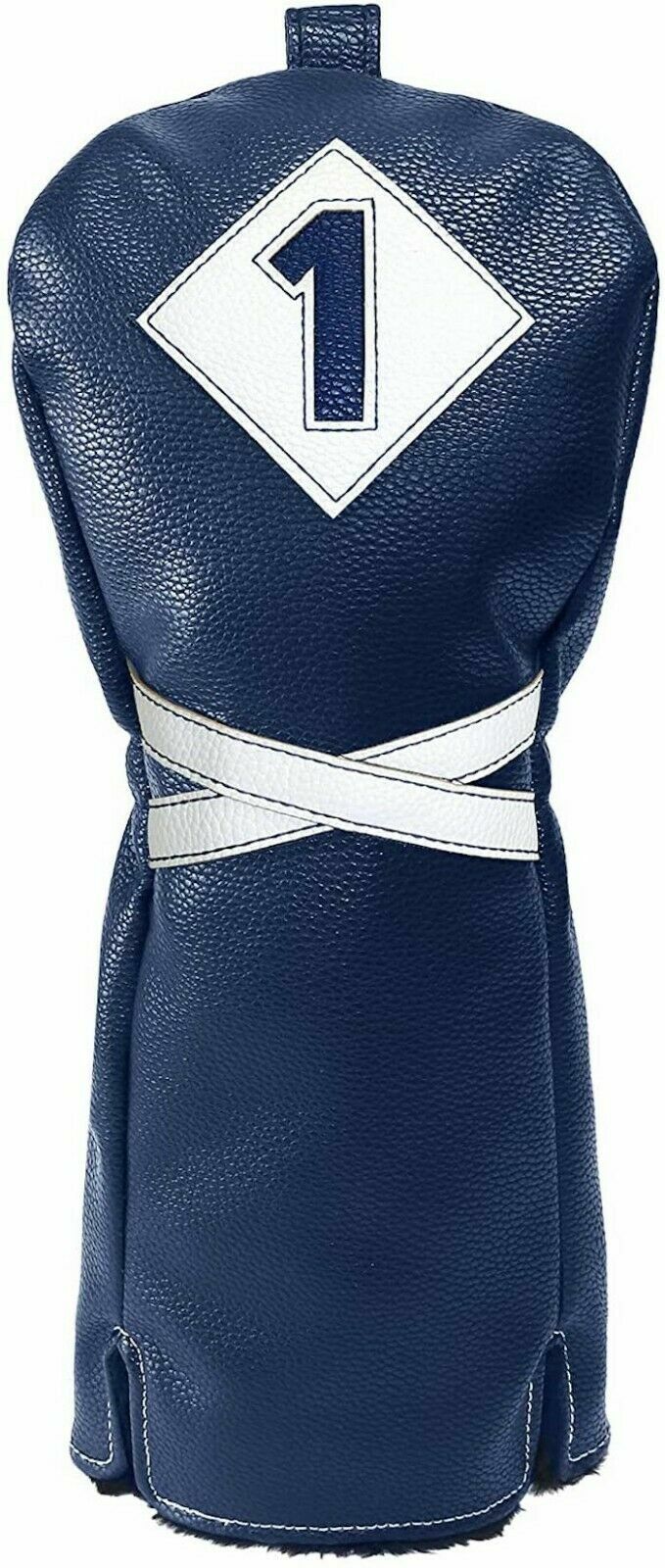 Golf Driver Headcover Premium PU Leather Navy Fits Up to 460CC Drivers