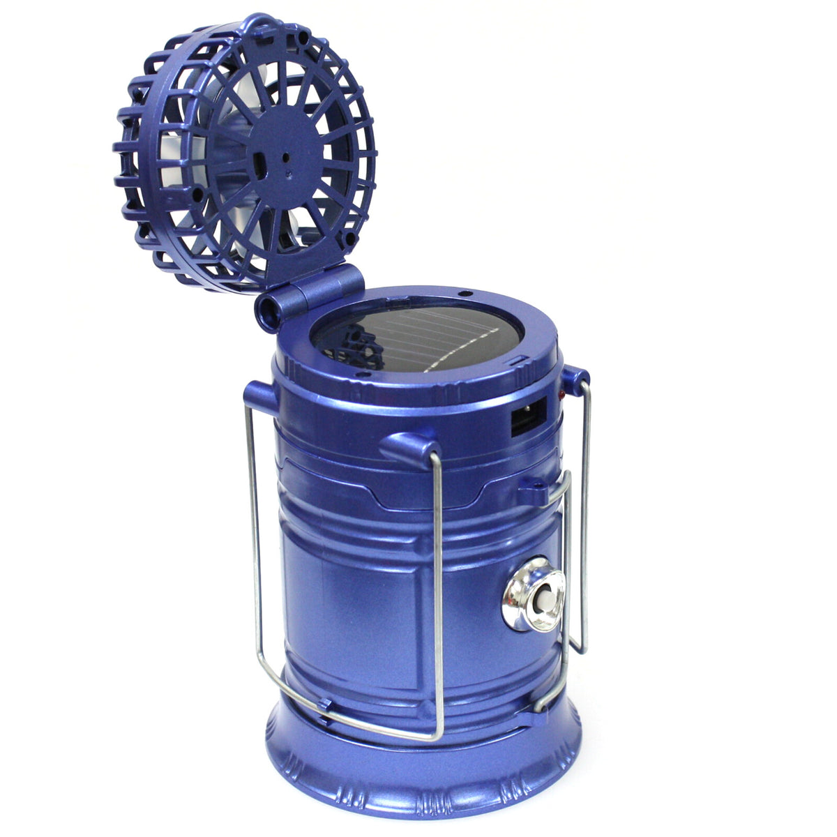Rechargeable Solar Camping Lantern with Fan & Power Bank - Water Resistant LED Light