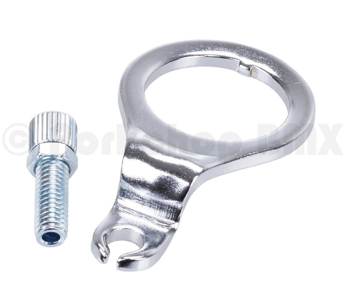 Bike Front Brake Cable Stop for 1-Inch Threaded Fork Chrome