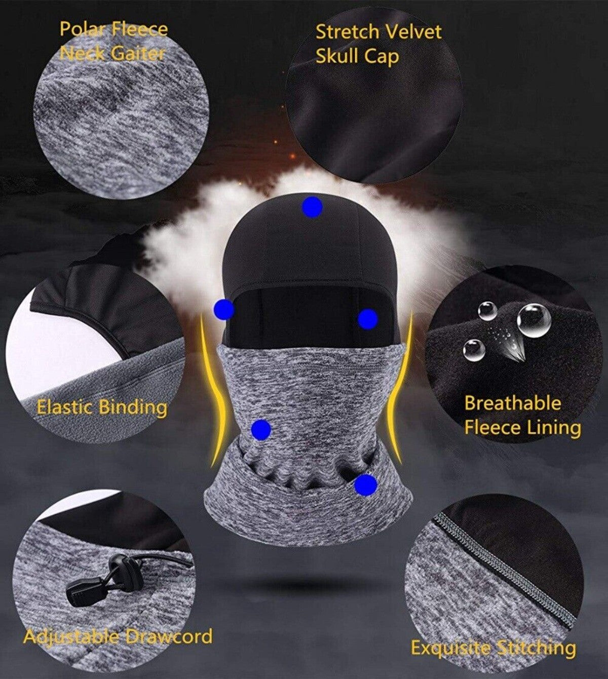 Unisex Winter Face Warmer Balaclava Ski Mask Windproof Fleece Neck Gaiter