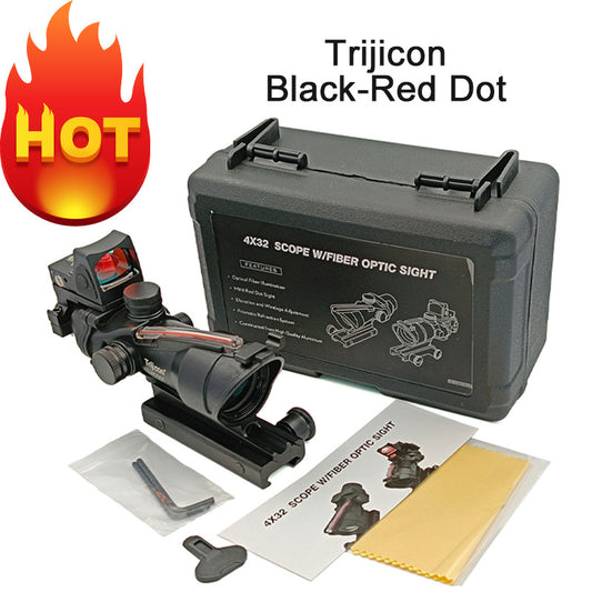 4x32 Red Fiber Optic with Chevron Reticle Shockproof Durability