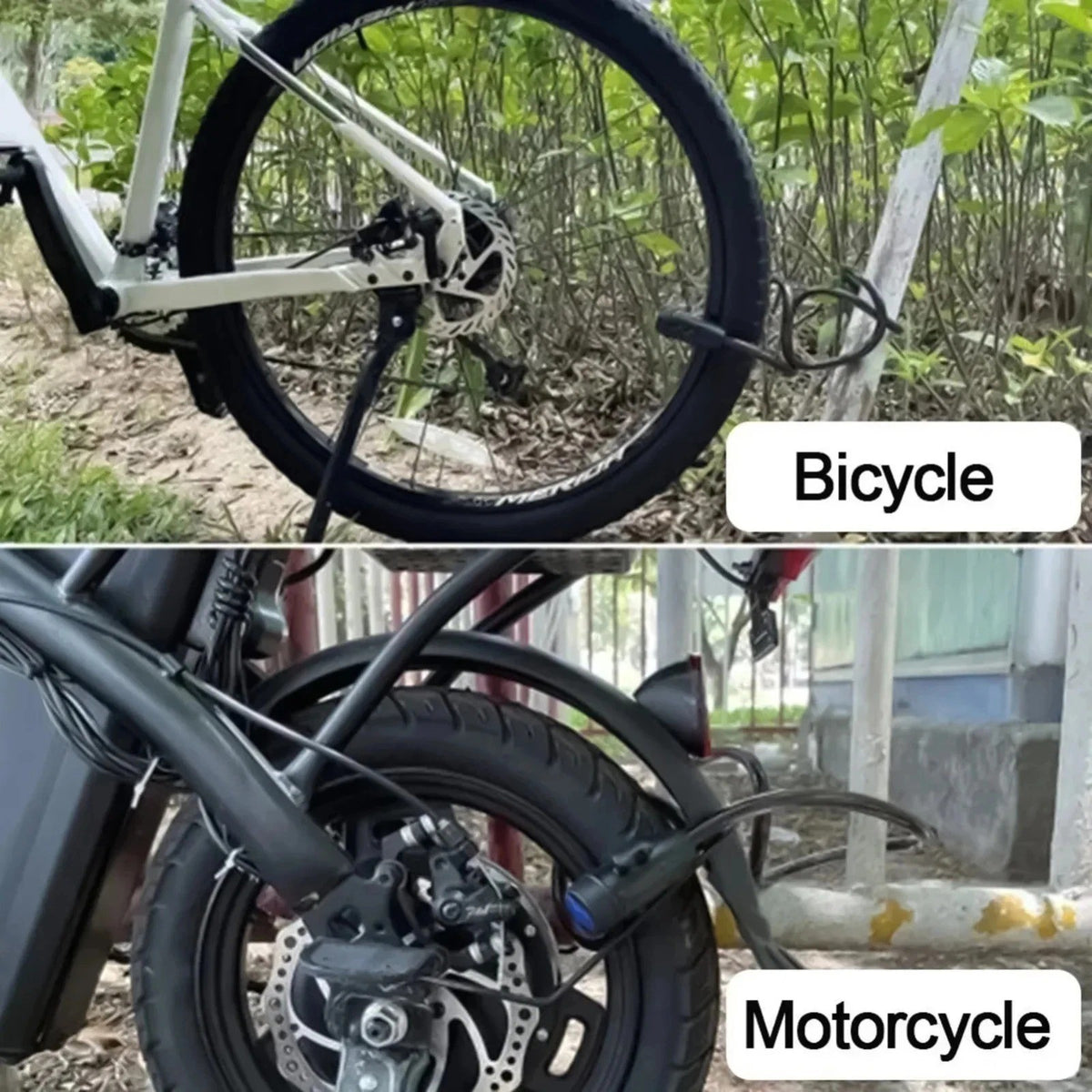 Heavy Duty Bicycle Cable Lock with 2 Keys - Anti-Theft Security Chain for Bike Scooter