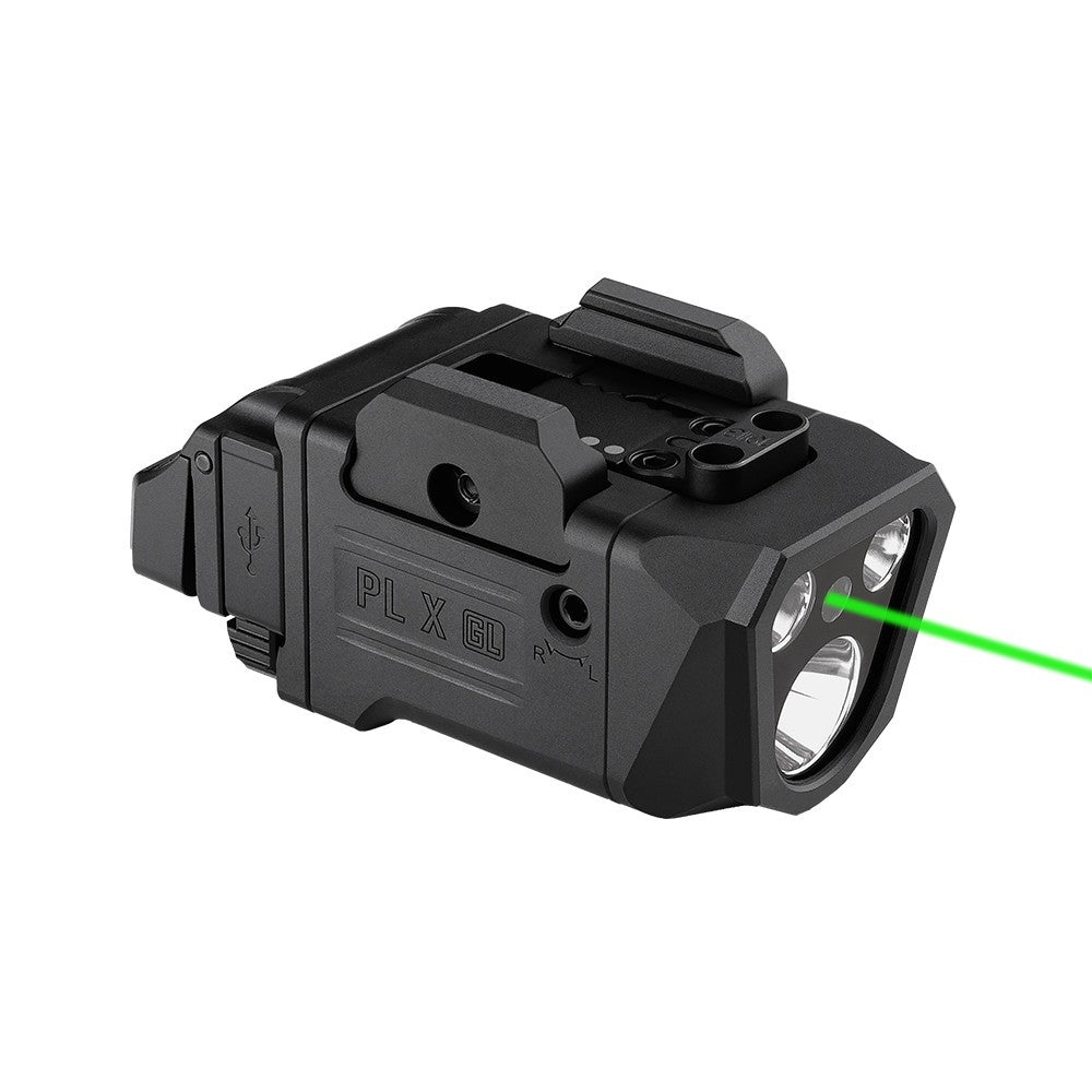 3-in-1 Rail-Mounted Tactical Light with Green Laser, Flood & Spot Brightness