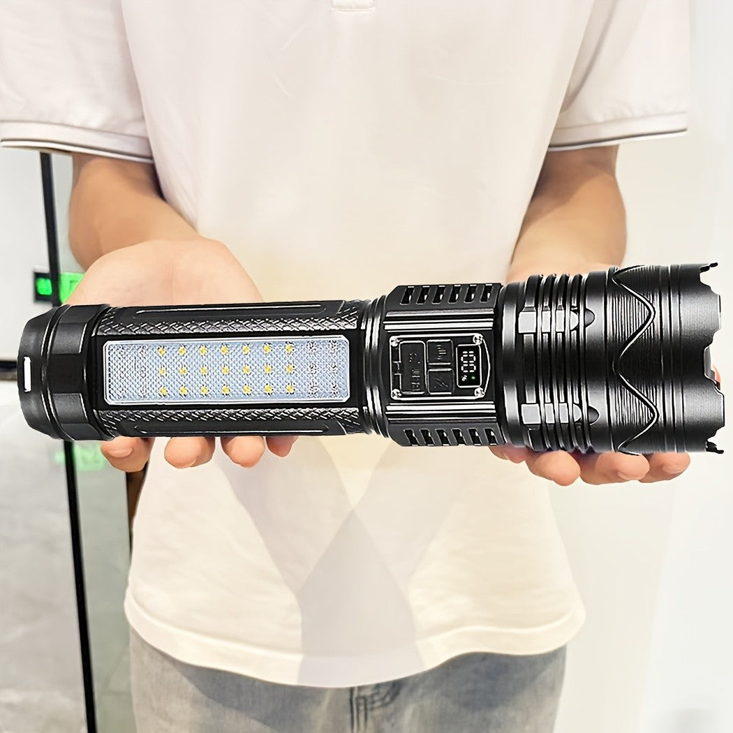 Super Bright Rechargeable LED Searchlight with Long Range Torch - Waterproof & Portable
