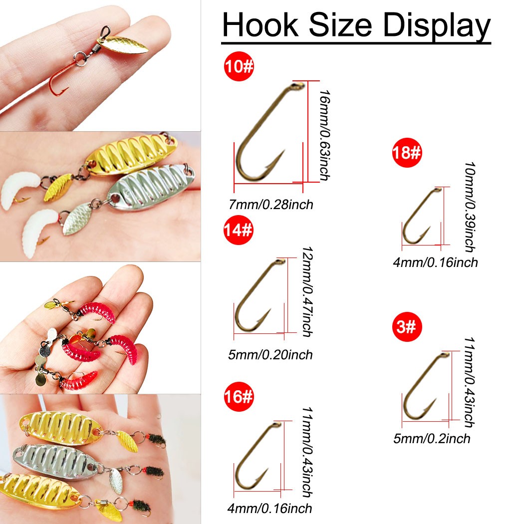 Fly Fishing Flies Kit - 42 Pieces Rotating Sequin Wet Dry Trout Flies Bundle