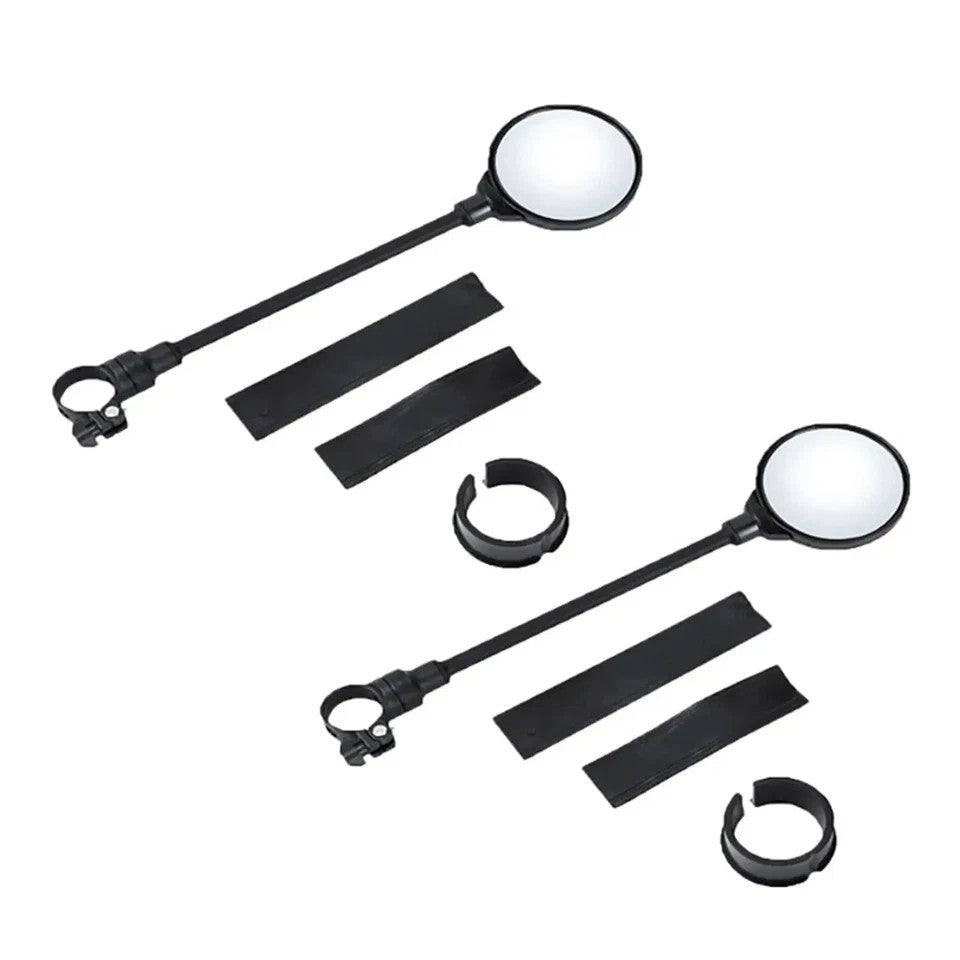 Bike Handlebar Mirror 2 Pack - Adjustable Rotatable Wide Angle Rear View