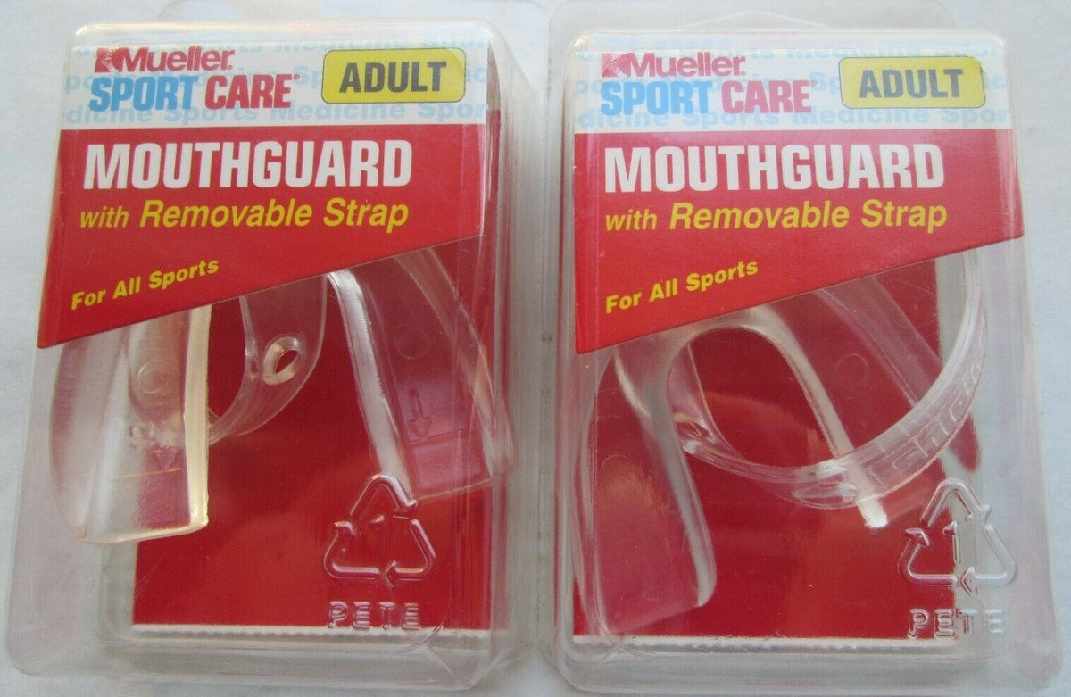 Adult Sports Mouthguard with Removable Strap - Pack of 4
